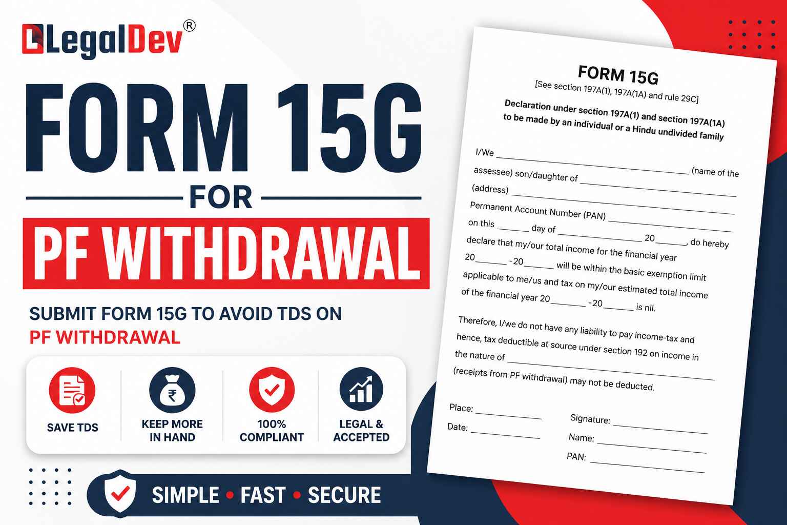 Form 15G for PF Withdrawal: Download, Fill & Submit